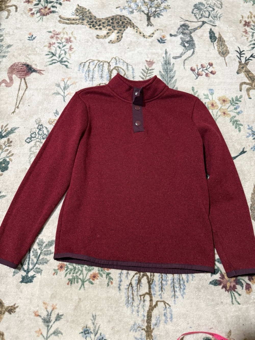 Old Navy Men's Burgundy Zip-Front Mock Neck Sweater